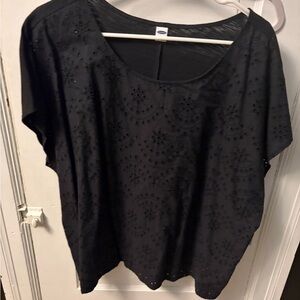 Old Navy Black Eyelet Blouse